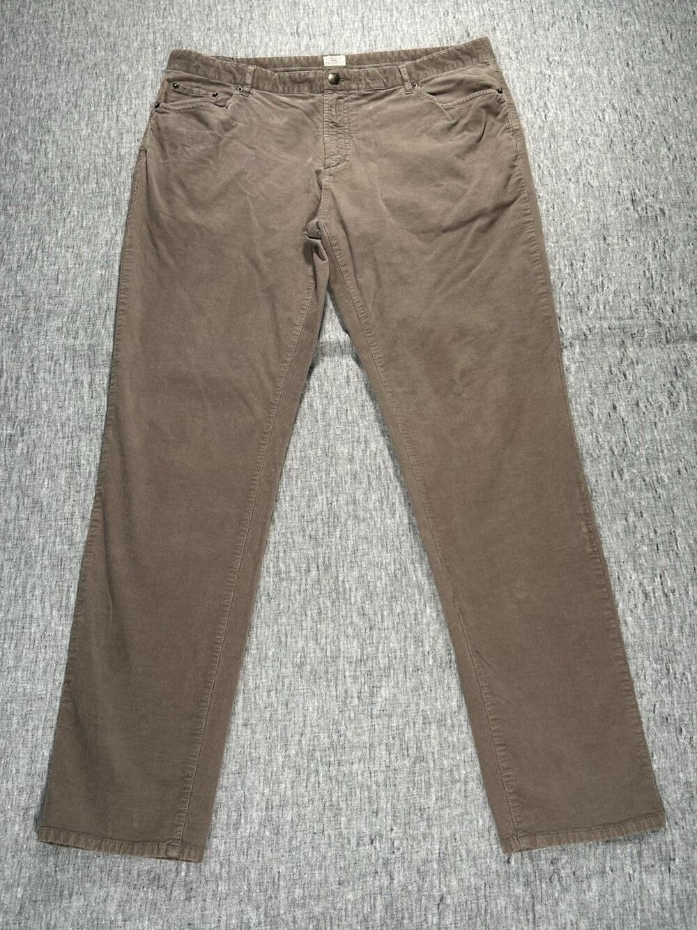 Faherty Corduroy Pants Mens 38x32.5 Brown Cotton Stretch 5-Pocket Straight Leg